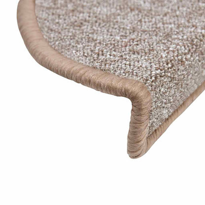 vidaXL Stair mats 15 pcs 56 x 17 x 3 cm Non-Slip Light Brown 6