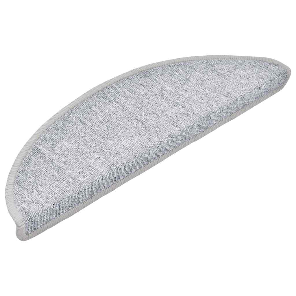 vidaXL Stair mats 15 pcs 56 x 17 x 3 cm Non-Slip Light Grey 3