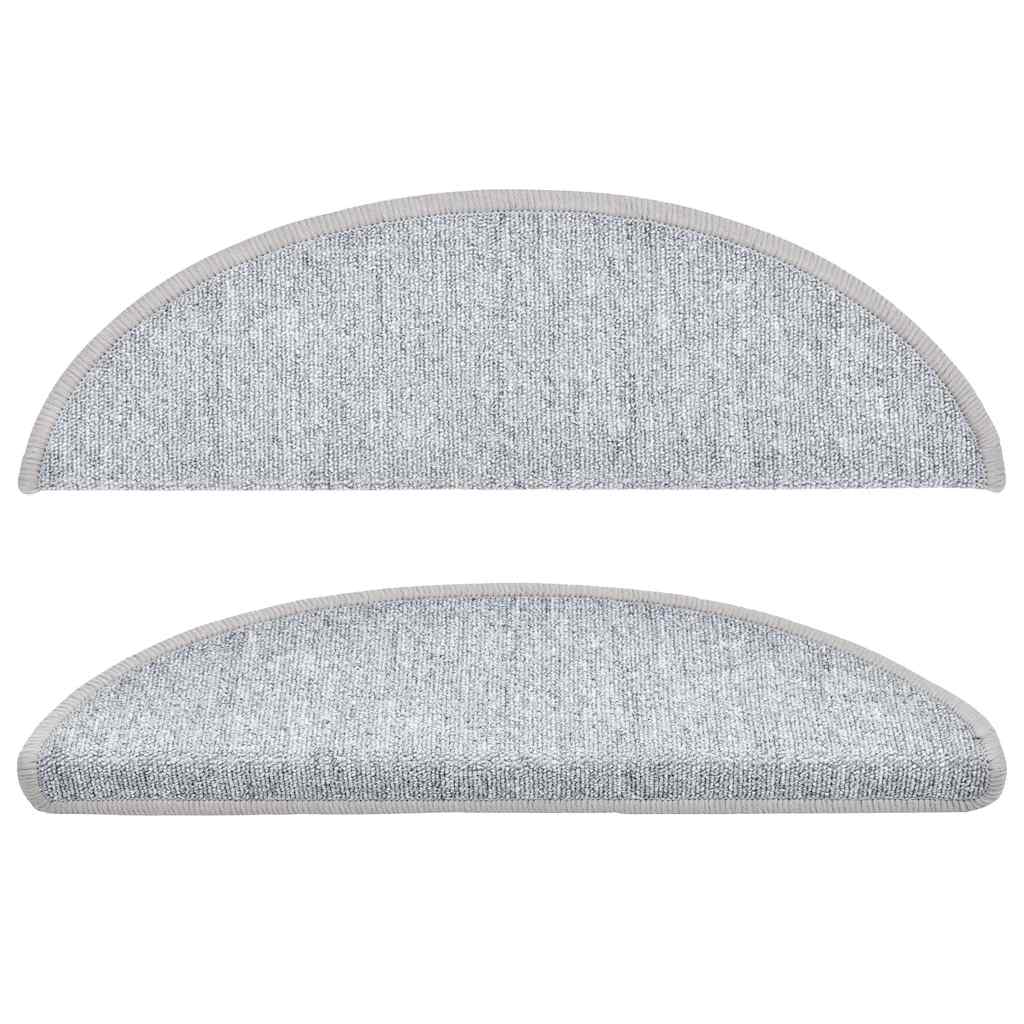 vidaXL Stair mats 15 pcs 56 x 17 x 3 cm Non-Slip Light Grey 4