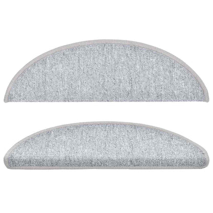 vidaXL Stair mats 15 pcs 56 x 17 x 3 cm Non-Slip Light Grey 4