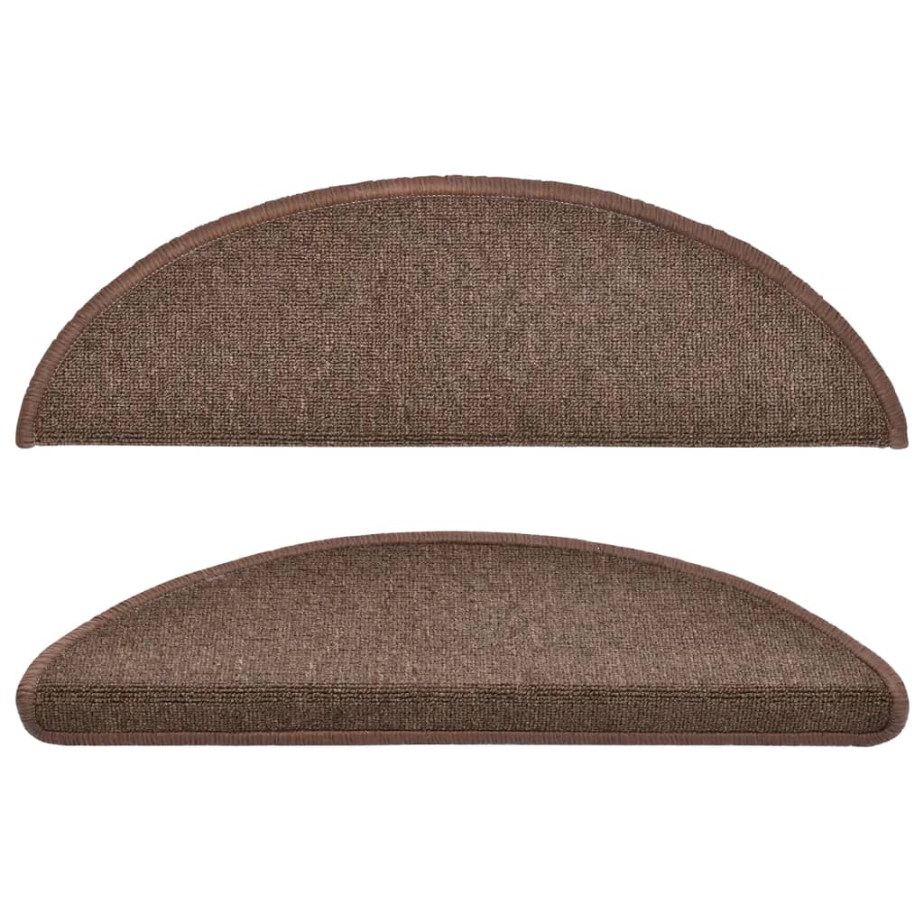 vidaXL Stair mats 15 pcs 56 x 17 x 3 cm Non-Slip Coffee Brown 4