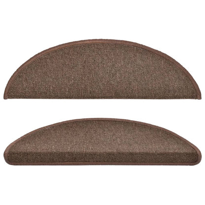 vidaXL Stair mats 15 pcs 56 x 17 x 3 cm Non-Slip Coffee Brown 4