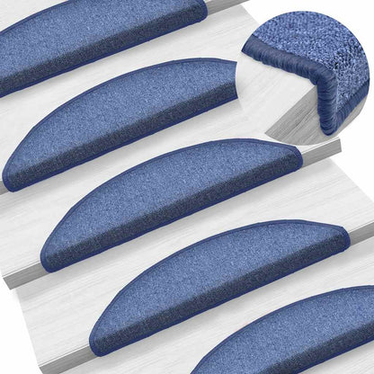 vidaXL Stair mats 15 pcs 56 x 17 x 3 cm Non-Slip Blue 1