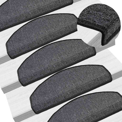 vidaXL Stair mats 15 pcs 65 x 24 x 4 cm Non-Slip Anthracite 1