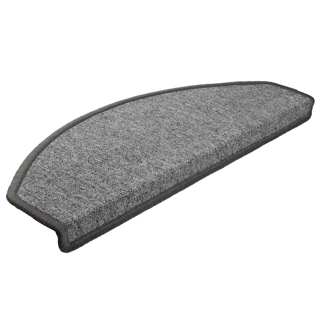 vidaXL Stair mats 15 pcs 65 x 24 x 4 cm Non-Slip Dark Grey 3