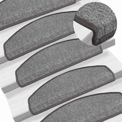 vidaXL Stair mats 15 pcs 65 x 24 x 4 cm Non-Slip Dark Grey 1