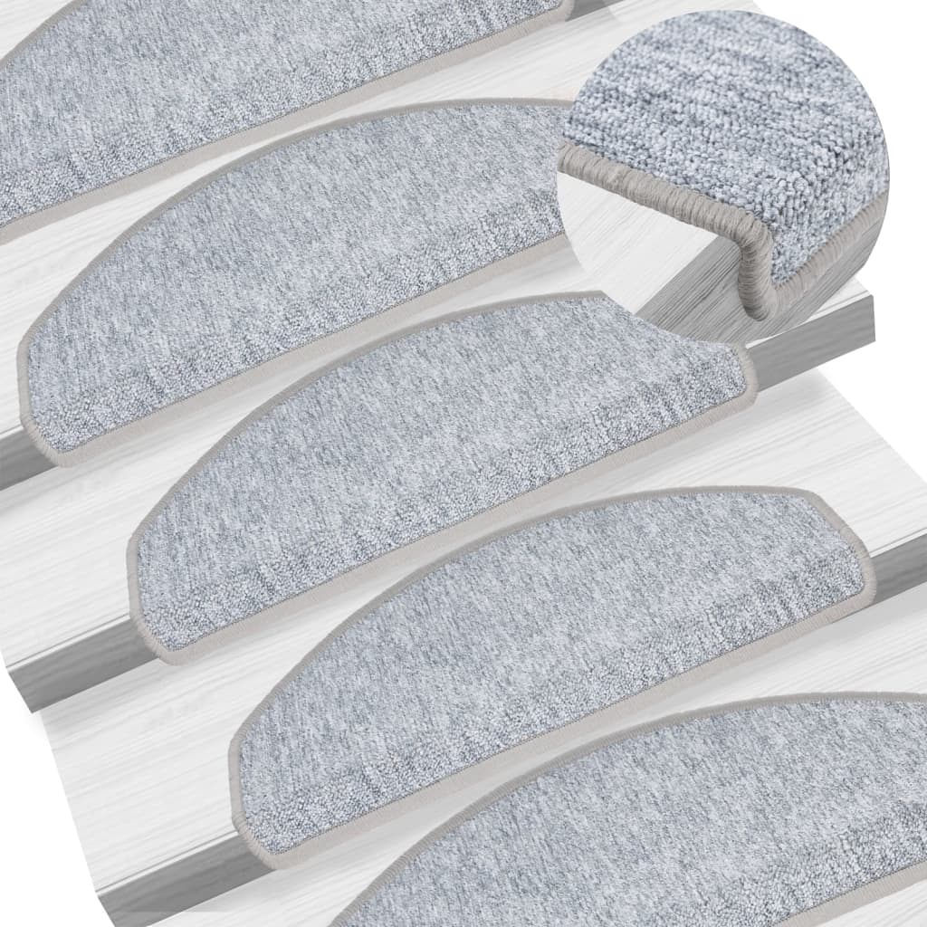 vidaXL Stair mats 15 pcs 65 x 24 x 4 cm Light Grey 1