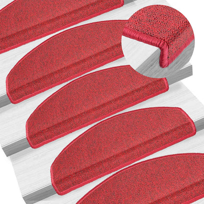 vidaXL Stair mats 15 pcs 65 x 24 x 4 cm Non-Slip Red 1