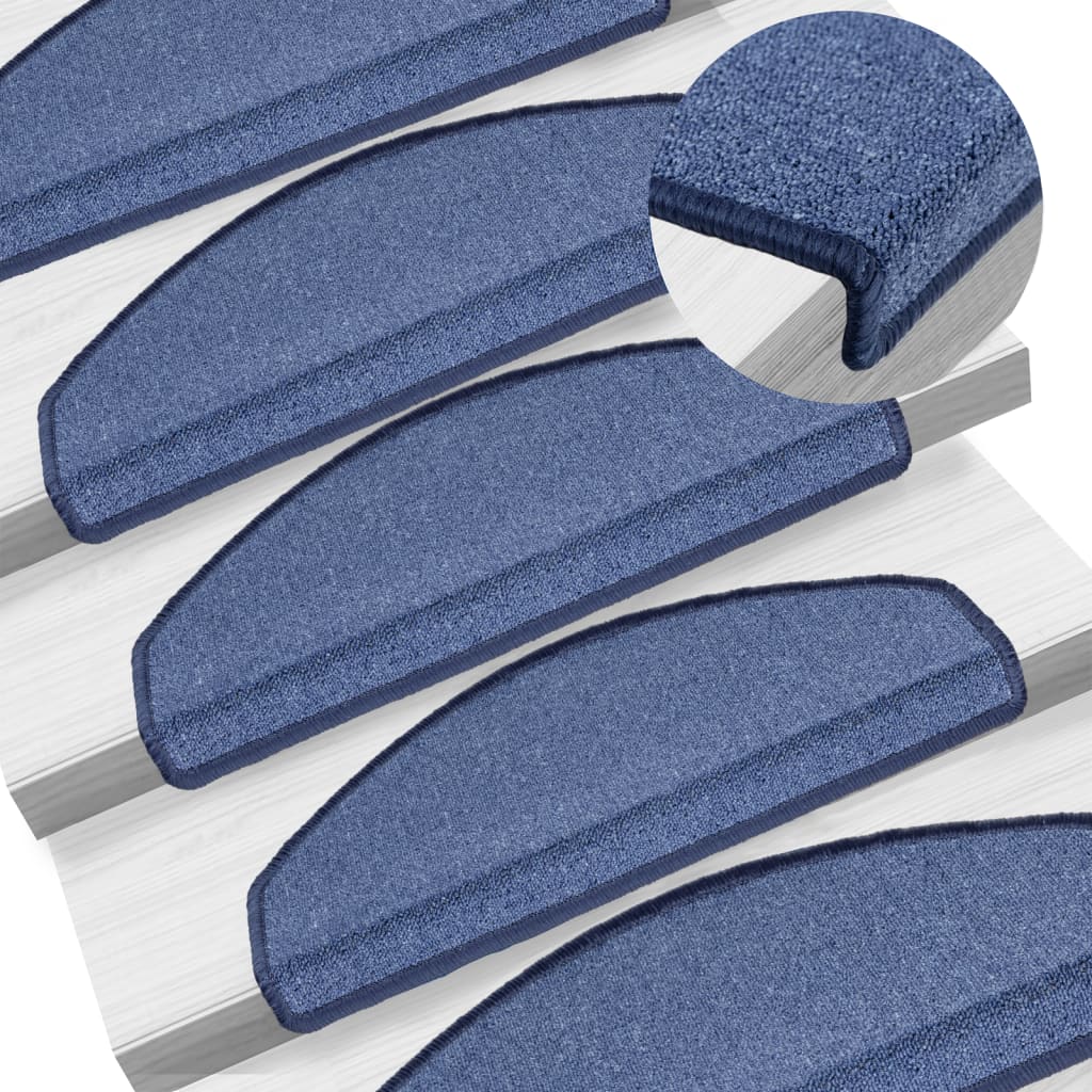 vidaXL Stair mats 15 pcs 65 x 24 x 4 cm Non-Slip Blue 1