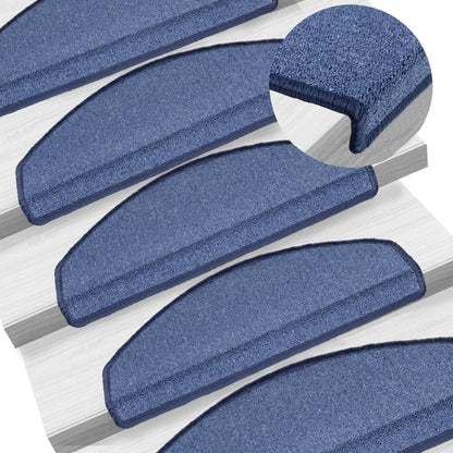 vidaXL Stair mats 15 pcs 65 x 24 x 4 cm Non-Slip Blue 1