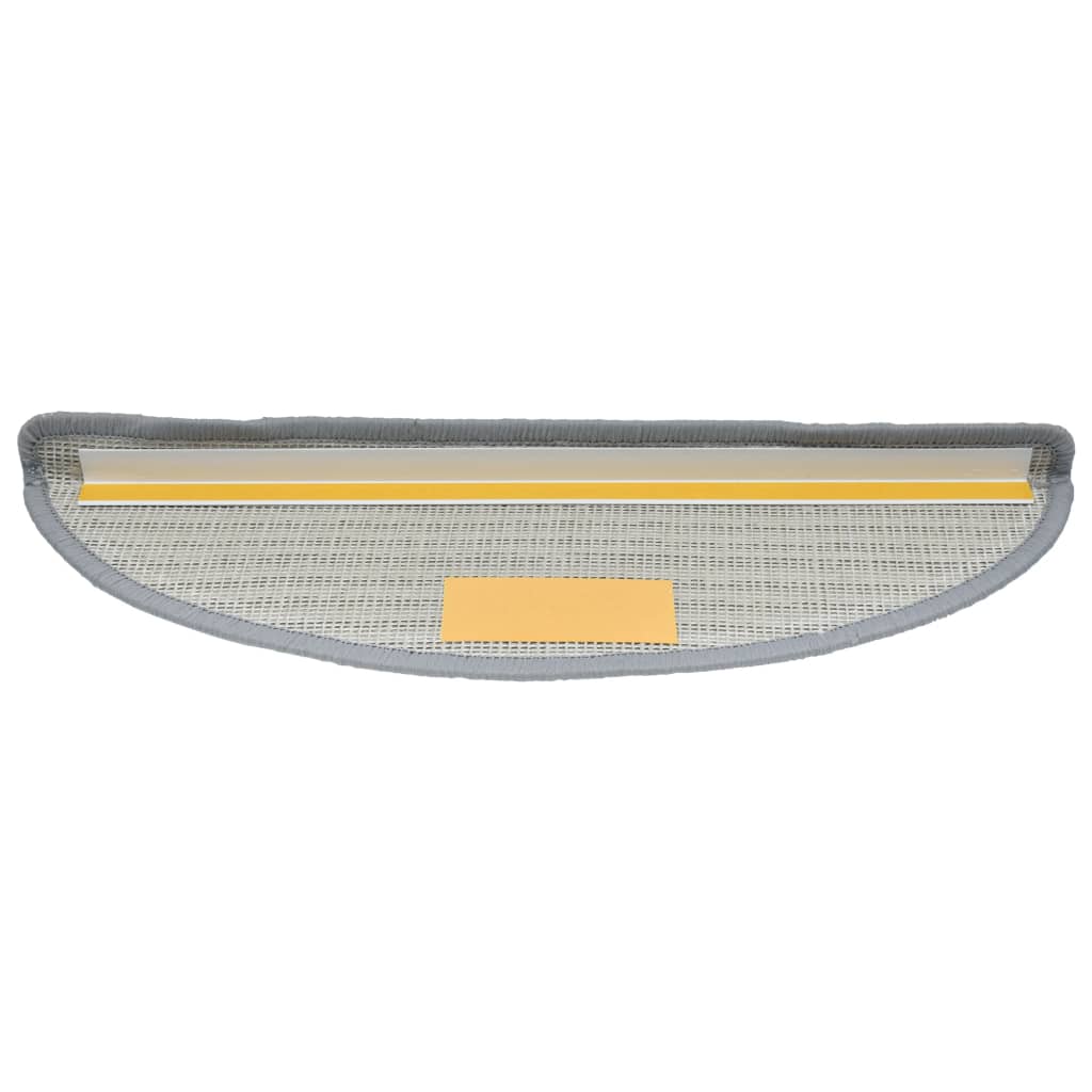 vidaXL Stair Mats 15 pcs 56x17x3 cm Grey Half Round 5