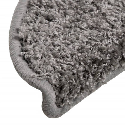 vidaXL Stair Mats 15 pcs 56x17x3 cm Grey Half Round 6