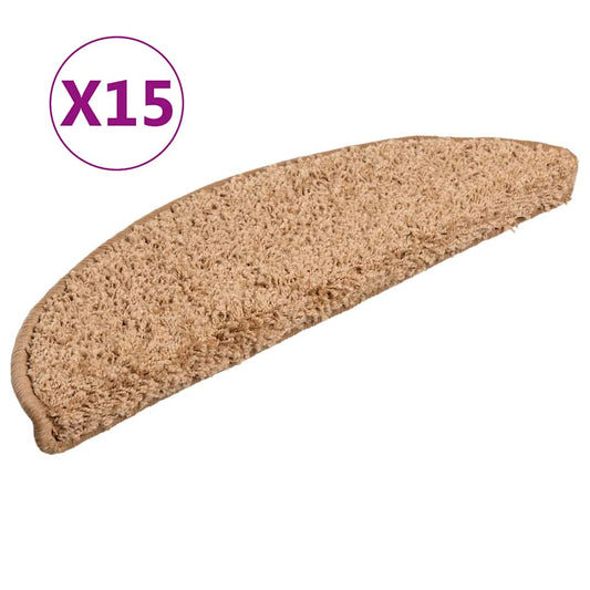 Stair Mats 56x17x3 cm Half Round Width 56 cm 15 Beige