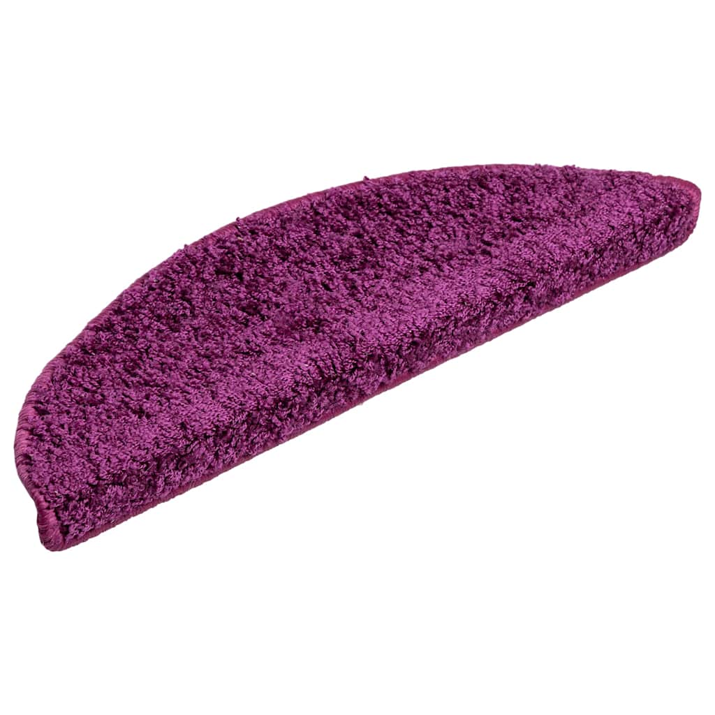 vidaXL Stair Mats 15 pcs 56x17x3 cm Violet Half Round 3