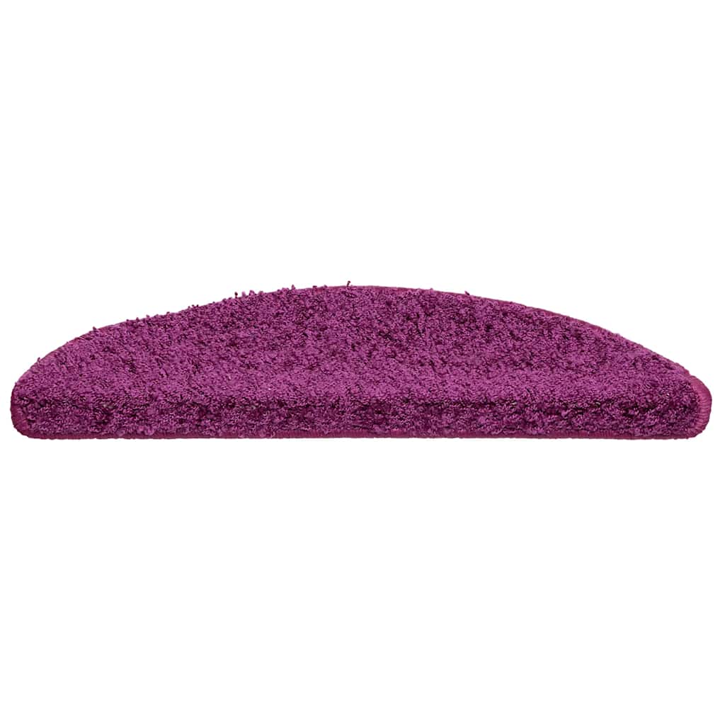 vidaXL Stair Mats 15 pcs 56x17x3 cm Violet Half Round 4