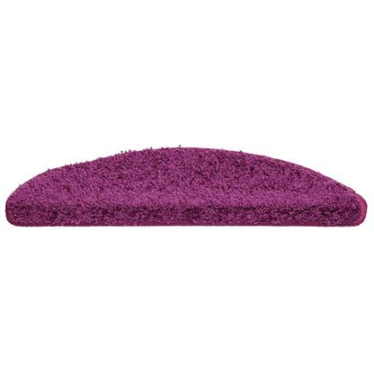 vidaXL Stair Mats 15 pcs 56x17x3 cm Violet Half Round 4