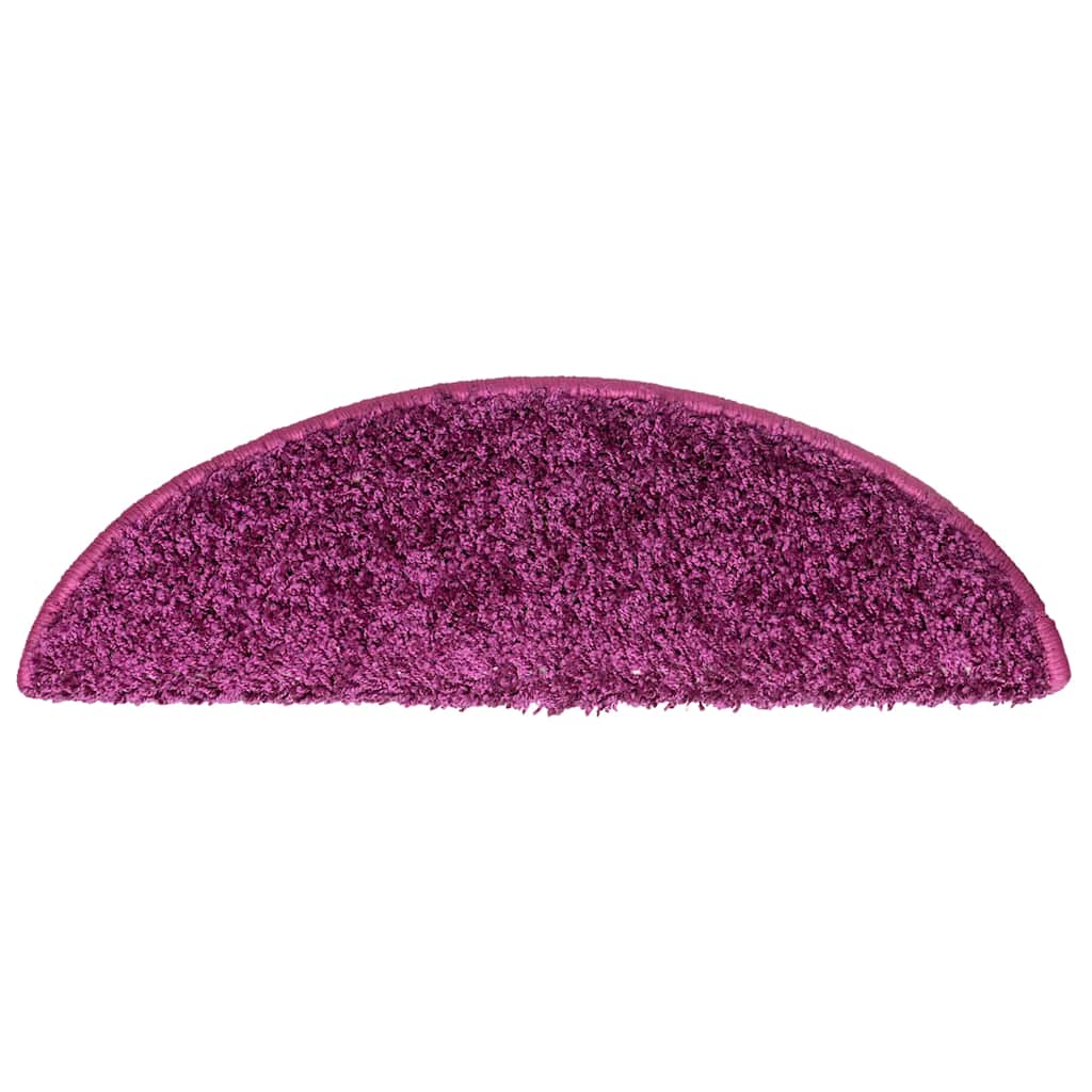 vidaXL Stair Mats 15 pcs 56x17x3 cm Violet Half Round 6