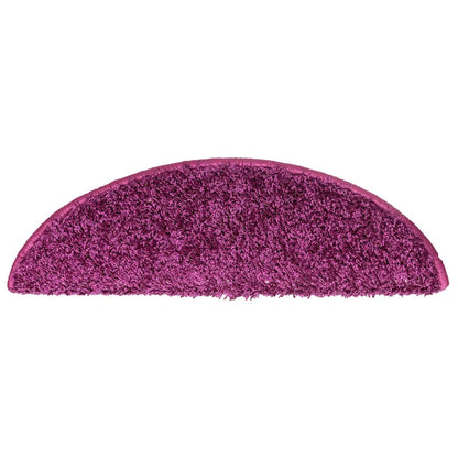 vidaXL Stair Mats 15 pcs 56x17x3 cm Violet Half Round 6