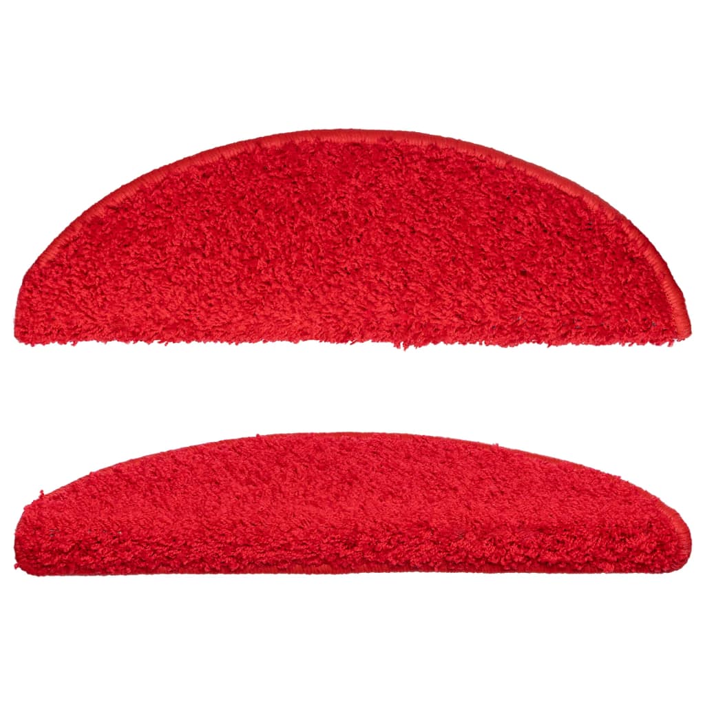 vidaXL Stair Mats 15 pcs 56x17x3 cm Red Half Round 4