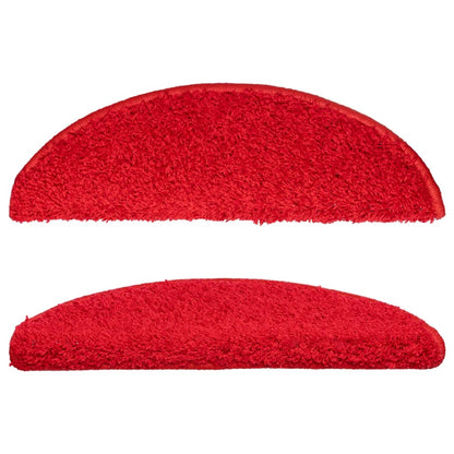 vidaXL Stair Mats 15 pcs 56x17x3 cm Red Half Round 4