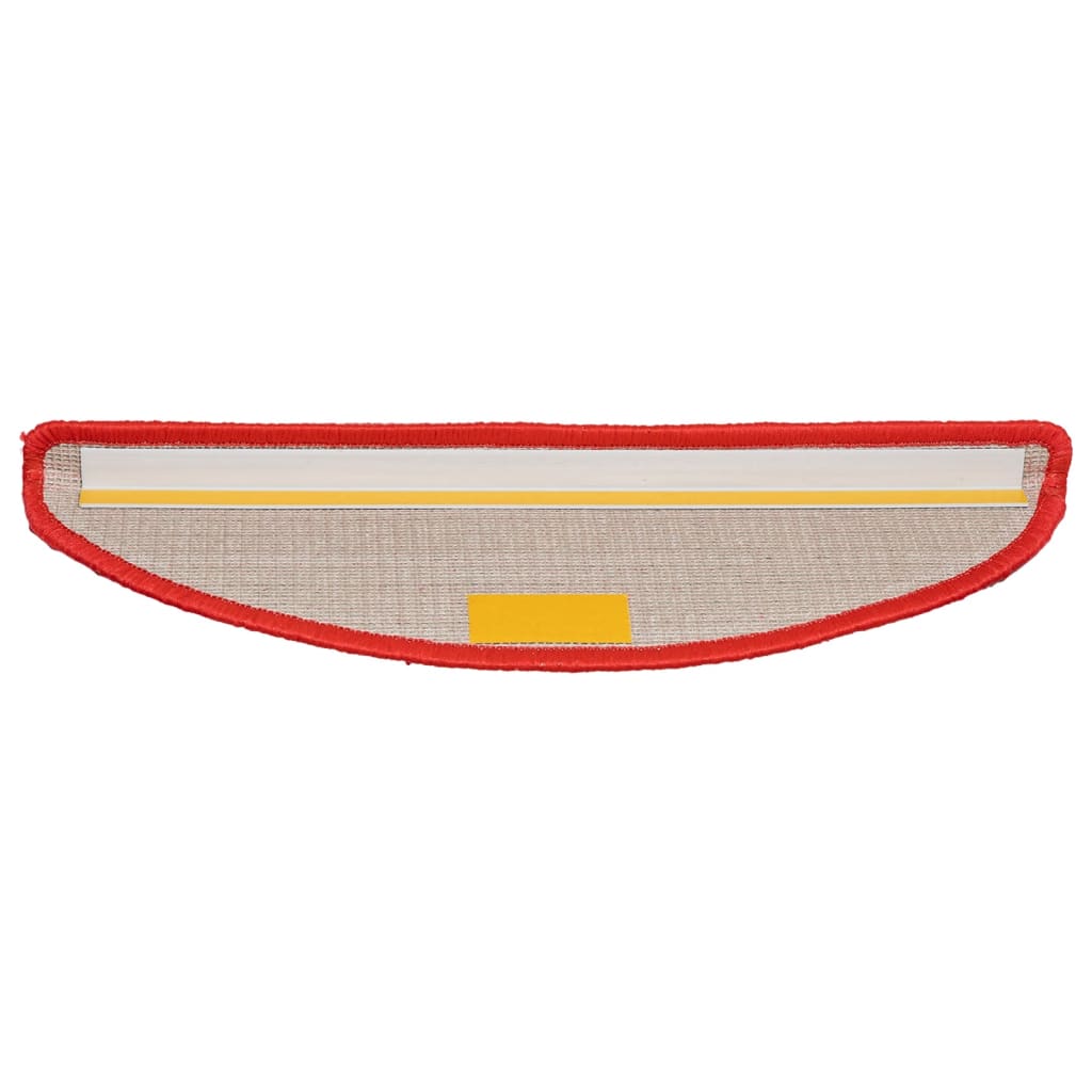 vidaXL Stair Mats 15 pcs 56x17x3 cm Red Half Round 5