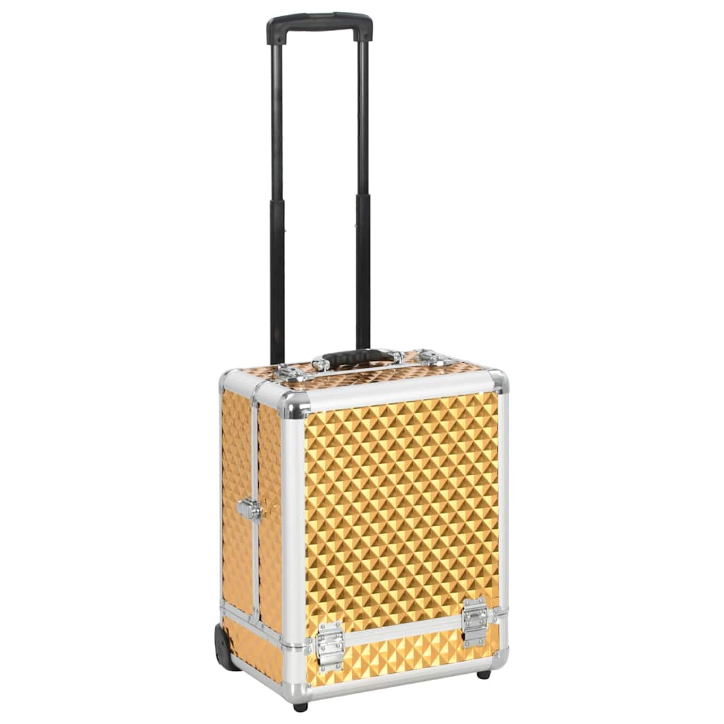 vidaXL Make-up Trolley 35x29x45 cm Gold Aluminium 1