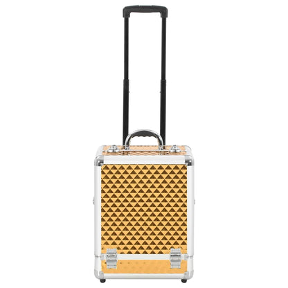 vidaXL Make-up Trolley 35x29x45 cm Gold Aluminium 2