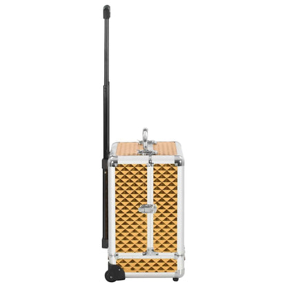 vidaXL Make-up Trolley 35x29x45 cm Gold Aluminium 3