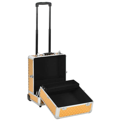 vidaXL Make-up Trolley 35x29x45 cm Gold Aluminium 4