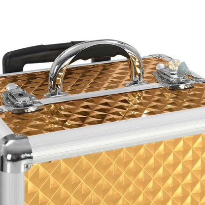 vidaXL Make-up Trolley 35x29x45 cm Gold Aluminium 5