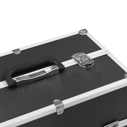 91833 vidaXL Make-up Case 38x23x34 cm Black Aluminium 5