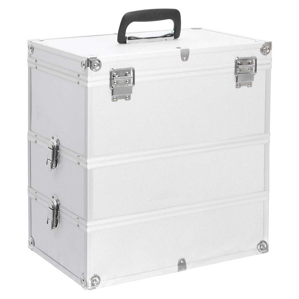 vidaXL Make-up Case 37x24x40 cm Silver Aluminium 1