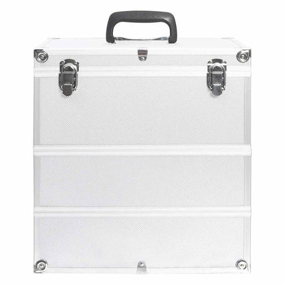 vidaXL Make-up Case 37x24x40 cm Silver Aluminium 3