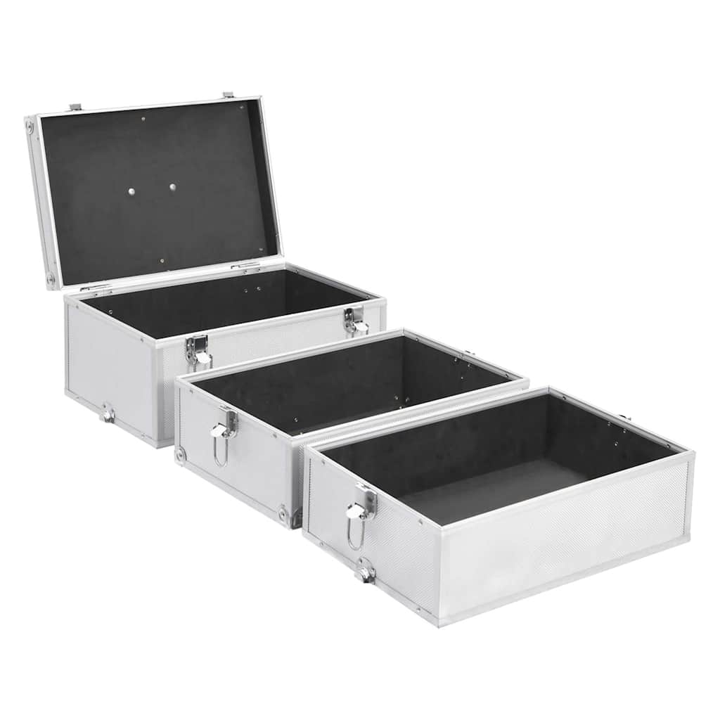 vidaXL Make-up Case 37x24x40 cm Silver Aluminium 6