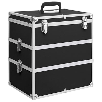 vidaXL Make-up Case 37x24x40 cm Black Aluminium 1