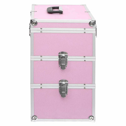 vidaXL Make-up Case 37x24x40 cm Pink Aluminium 5