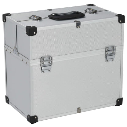 vidaXL Tool Case 38x22.5x34 cm Silver Aluminum 1