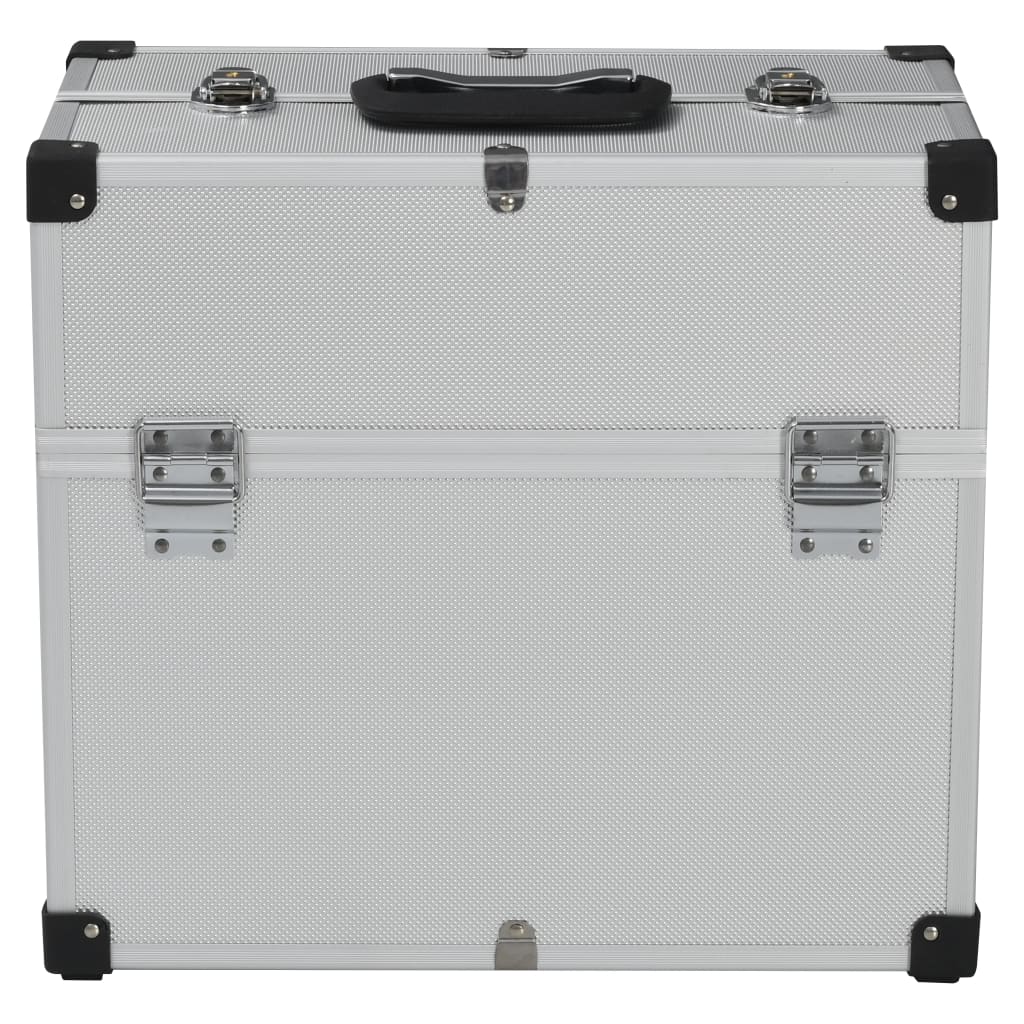 vidaXL Tool Case 38x22.5x34 cm Silver Aluminum 4