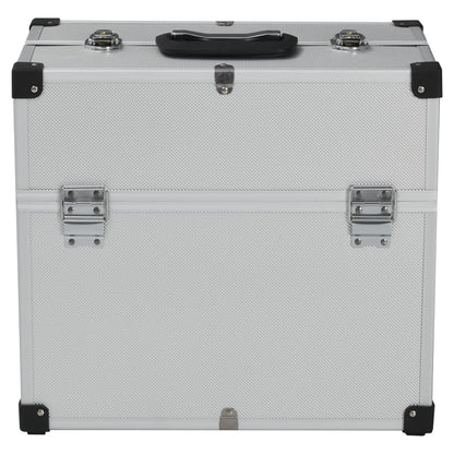 vidaXL Tool Case 38x22.5x34 cm Silver Aluminum 4