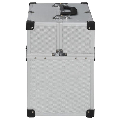 vidaXL Tool Case 38x22.5x34 cm Silver Aluminum 5