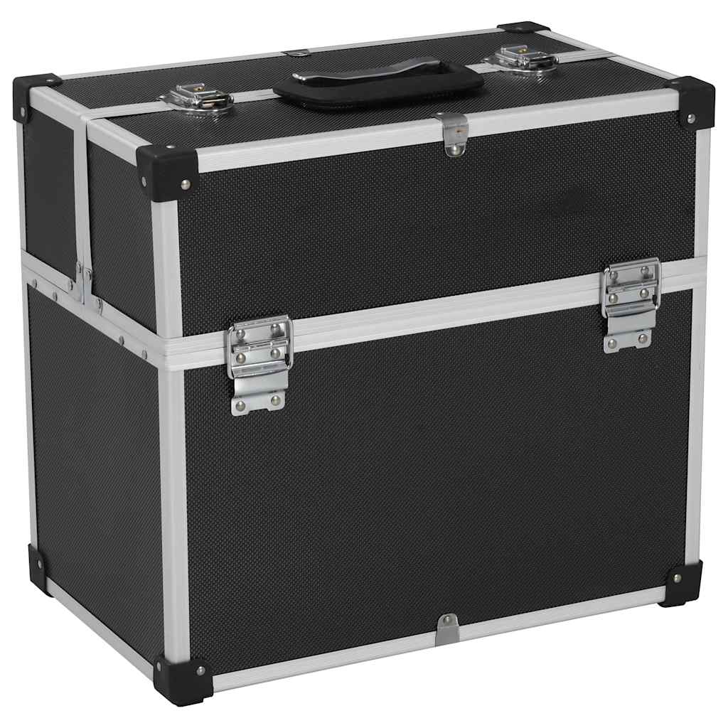 vidaXL Tool Case 38x22.5x34 cm Black Aluminum 1