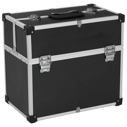 vidaXL Tool Case 38x22.5x34 cm Black Aluminum 1