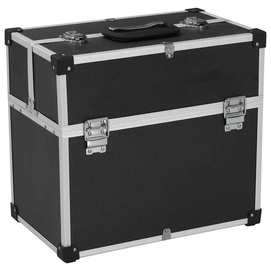 vidaXL Tool Case 38x22.5x34 cm Black Aluminum 1