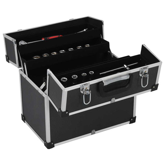 vidaXL Tool Case 38x22.5x34 cm Black Aluminum 2
