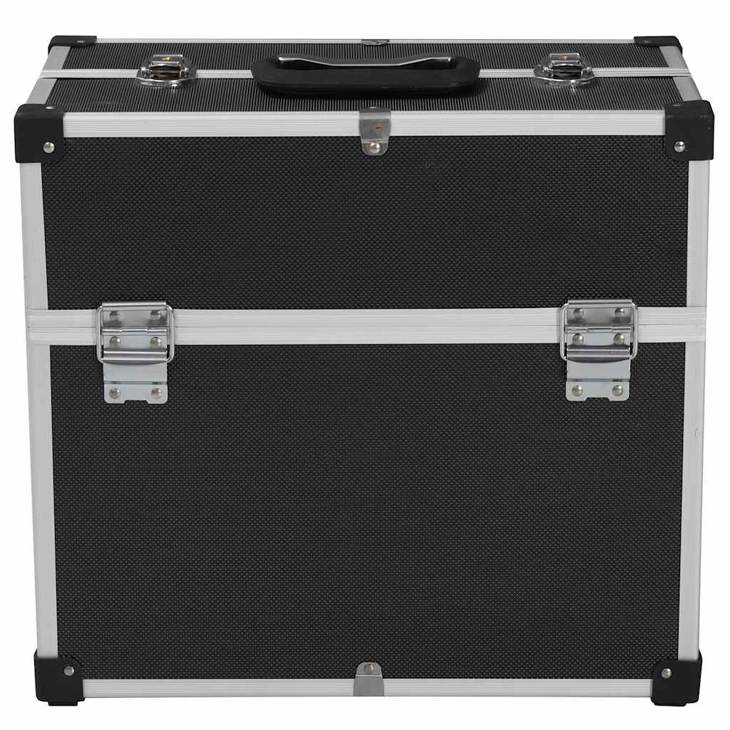 vidaXL Tool Case 38x22.5x34 cm Black Aluminum 4