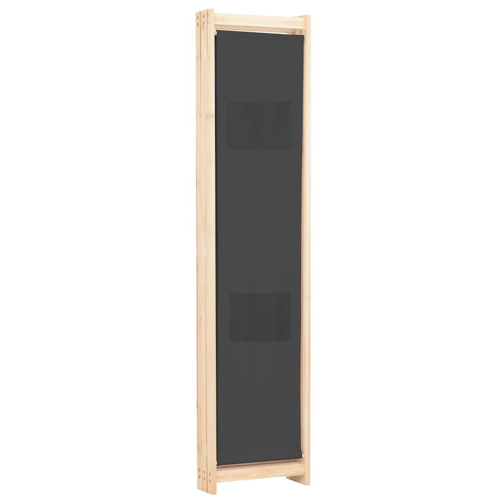 vidaXL 3-Panel Room Divider Grey 120x170x4 cm Fabric 4