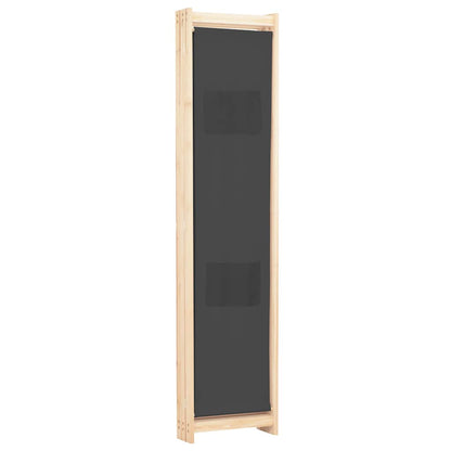 vidaXL 3-Panel Room Divider Grey 120x170x4 cm Fabric 4