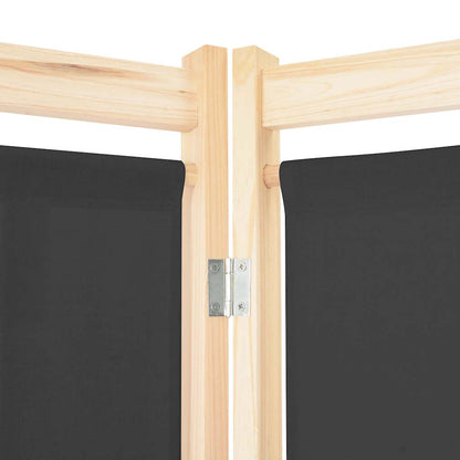 vidaXL 3-Panel Room Divider Grey 120x170x4 cm Fabric 5