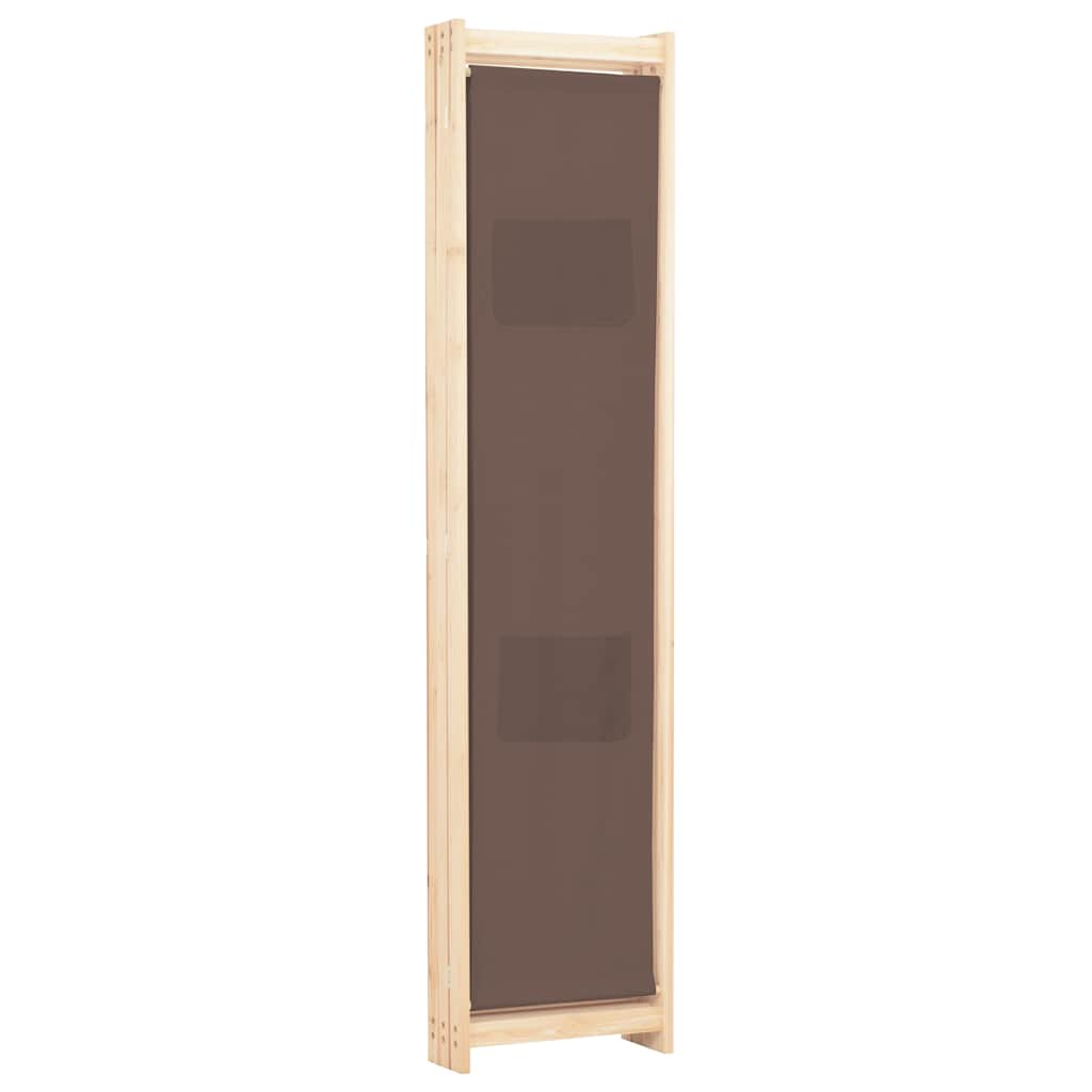 vidaXL 3-Panel Room Divider Brown 120x170x4 cm Fabric 4