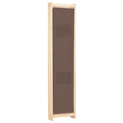 vidaXL 3-Panel Room Divider Brown 120x170x4 cm Fabric 4